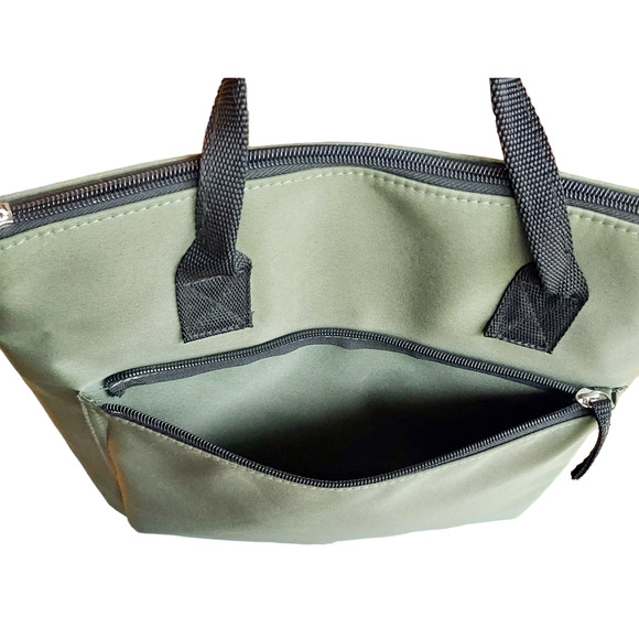 DSW NWOT Olive Green and Black Backpack Tote Separate Soiled Items Compartment - Picture 4 of 6